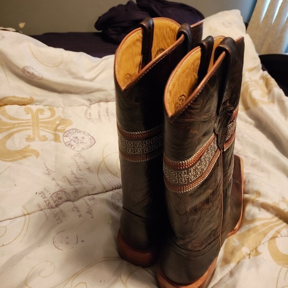 Calling All My Cowgirl! New Brown Hand Made Cowboy Boots by Dos De Oro - Picture 16 of 16